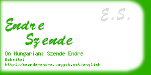 endre szende business card